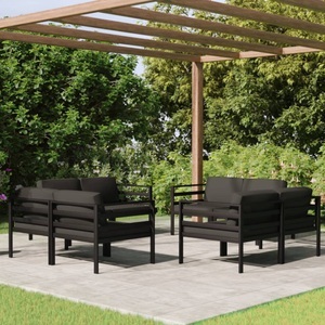 vidaXL, vidaXL 8-tlg. Garten-Lounge-Set mit Kissen Aluminium Anthrazit