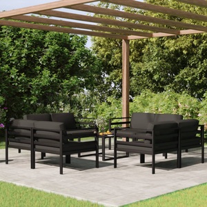 vidaXL, vidaXL 9-tlg. Garten-Lounge-Set mit Kissen Aluminium Anthrazit