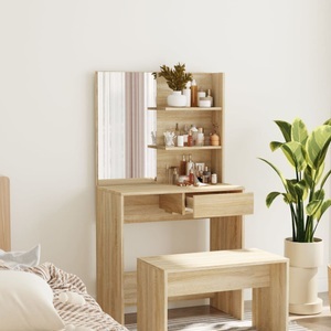 vidaXL, vidaXL Schminktisch mit Spiegel Sonoma-Eiche 74,5x40x141 cm, vidaXL Schminktisch mit Spiegel Sonoma-Eiche 74,5x40x141 cm