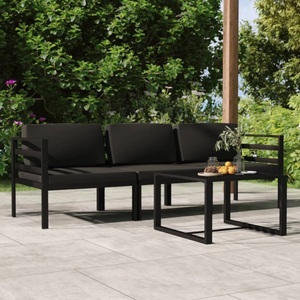 vidaXL, vidaXL 4-tlg. Garten-Lounge-Set mit Kissen Aluminium Anthrazit