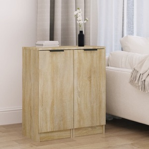 vidaXL, vidaXL Sideboards 2 Stk. Sonoma-Eiche 30x30x70 cm Holzwerkstoff