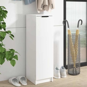 vidaXL, vidaXL Schuhschrank Hochglanz-Weiß 30x35x100 cm Holzwerkstoff, vidaXL Schuhschrank Hochglanz-Weiß 30x35x100 cm Holzwerkstoff