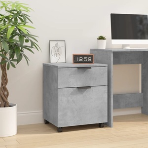 vidaXL, vidaXL Mobiler Aktenschrank mit Rollen Betongrau 45x38x54 cm, vidaXL Mobiler Aktenschrank mit Rollen Betongrau 45x38x54 cm