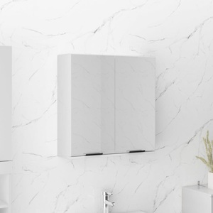 vidaXL, vidaXL Bad-Spiegelschrank Hochglanz-Weiß 64x20x67 cm