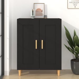 vidaXL, vidaXL Sideboard Schwarz 69,5x34x90 cm Holzwerkstoff, vidaXL Sideboard Schwarz 69,5x34x90 cm Holzwerkstoff