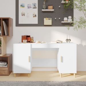 vidaXL, vidaXL Schreibtisch Weiß 140x50x75 cm Holzwerkstoff, vidaXL Schreibtisch Weiß 140x50x75 cm Holzwerkstoff