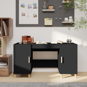 vidaXL, vidaXL Schreibtisch Schwarz 140x50x75 cm Holzwerkstoff