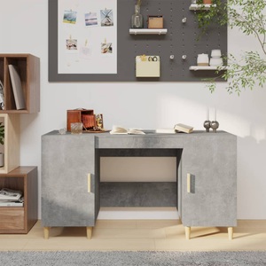 vidaXL, vidaXL Schreibtisch Betongrau 140x50x75 cm Holzwerkstoff, vidaXL Schreibtisch Betongrau 140x50x75 cm Holzwerkstoff