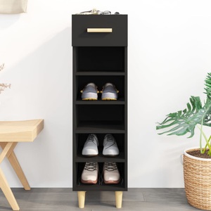 vidaXL, vidaXL Schuhschrank Schwarz 30x35x105 cm Holzwerkstoff