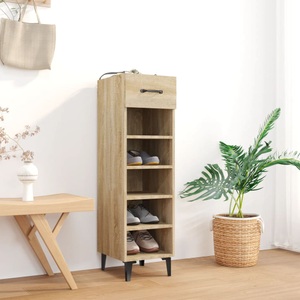 vidaXL, vidaXL Schuhschrank Sonoma-Eiche 30x35x105 cm Holzwerkstoff, vidaXL Schuhschrank Sonoma-Eiche 30x35x105 cm Holzwerkstoff