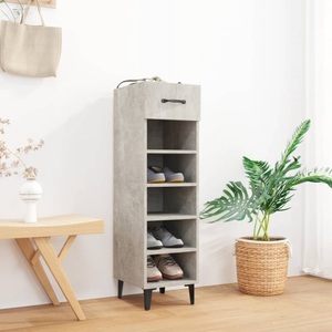 vidaXL, vidaXL Schuhschrank Betongrau 30x35x105 cm Holzwerkstoff