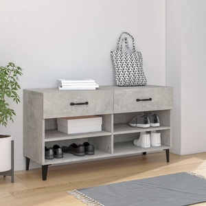 vidaXL, vidaXL Schuhschrank Betongrau 102x35x55 cm Holzwerkstoff