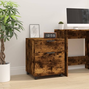vidaXL, vidaXL Mobiler Aktenschrank mit Rollen Räuchereiche 45x38x54 cm, vidaXL Mobiler Aktenschrank mit Rollen Räuchereiche 45x38x54 cm