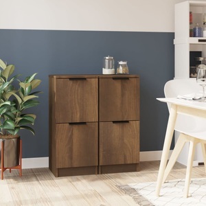 vidaXL, vidaXL Sideboards 2 Stk. Braun Eichen-Optik 30x30x70 cm Holzwerkstoff