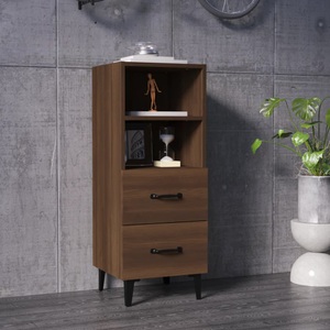 vidaXL, vidaXL Sideboard Braun Eichen-Optik 34,5x34x90 cm Holzwerkstoff