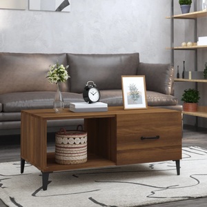 vidaXL, vidaXL Couchtisch Braun Eichen-Optik 90x50x40 cm Holzwerkstoff