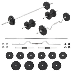 vidaXL, vidaXL Langhantel- und Kurzhantel-Set 30 kg, vidaXL Langhantel- und Kurzhantel-Set 30 kg