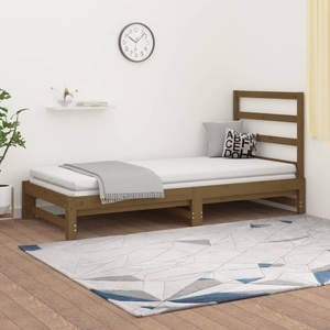 vidaXL, vidaXL Tagesbett Ausziehbar Honigbraun 2x(90x200) cm Massivholz Kiefer