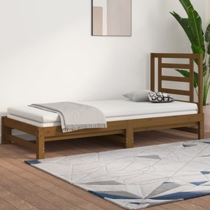 vidaXL, vidaXL Tagesbett Ausziehbar Honigbraun 2x(90x200) cm Massivholz Kiefer