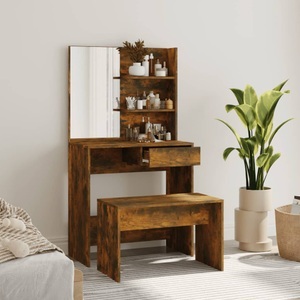 vidaXL, vidaXL Schminktisch-Set Räuchereiche 74,5x40x141 cm