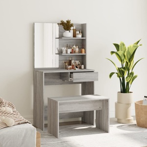 vidaXL, vidaXL Schminktisch-Set Grau Sonoma 74,5x40x141 cm