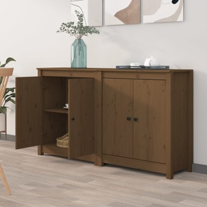vidaXL, vidaXL Sideboards 2 Stk. Honigbraun 70x35x80 cm Massivholz Kiefer