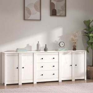 vidaXL, vidaXL Sideboard Weiß 230x35x80 cm Massivholz Kiefer