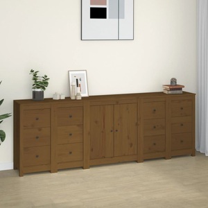 vidaXL, vidaXL Sideboard Honigbraun 230x35x80 cm Massivholz Kiefer, vidaXL Sideboard Honigbraun 230x35x80 cm Massivholz Kiefer