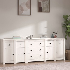 vidaXL, vidaXL Sideboard Weiß 230x35x80 cm Massivholz Kiefer
