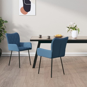 vidaXL, vidaXL Esszimmerstühle 2 Stk. Blau Stoff, vidaXL Esszimmerstühle 2 Stk. Blau Stoff
