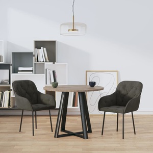 vidaXL, vidaXL Esszimmerstühle 2 Stk. Dunkelgrau Samt, VidaXL - Esszimmerstuhl samt, One Size, Grau