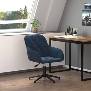 vidaXL, vidaXL Bürostuhl Drehbar Blau Samt, vidaXL Bürostuhl Drehbar Blau Samt