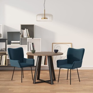 vidaXL, vidaXL Esszimmerstühle 2 Stk. Blau Samt, vidaXL Esszimmerstühle 2 Stk. Blau Samt