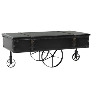 vidaXL, vidaXL Couchtisch mit Rollen Schwarz 110x52x43 cm Holzwerkstoff, vidaXL Couchtisch mit Rollen Schwarz 110x52x43 cm Holzwerkstoff