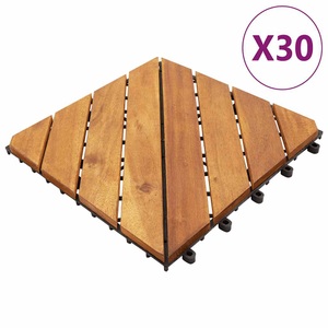 vidaXL, vidaXL Terrassenfliesen 30 Stk. Braun 30x30 cm Massivholz Akazie