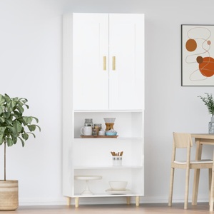 vidaXL, vidaXL Highboard Hochglanz-Weiß Holzwerkstoff, 