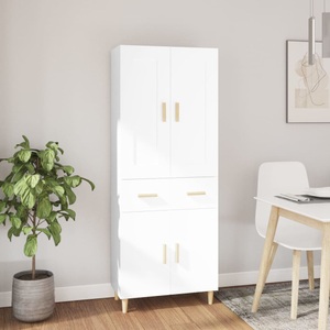 vidaXL, vidaXL Highboard Hochglanz-Weiß Holzwerkstoff, vidaXL Highboard Hochglanz-Weiß Holzwerkstoff
