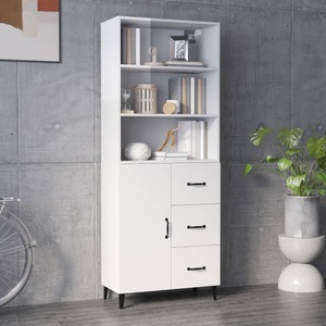 vidaXL, vidaXL Highboard Hochglanz-Weiß Holzwerkstoff, 