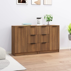 vidaXL, vidaXL Sideboards 2 Stk. Braun Eichen-Optik 60x30x70 cm Holzwerkstoff