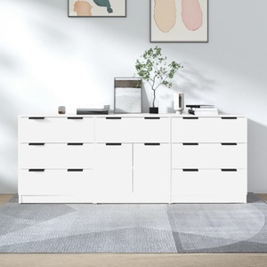 vidaXL, vidaXL 3-tlg. Sideboard Weiß Holzwerkstoff