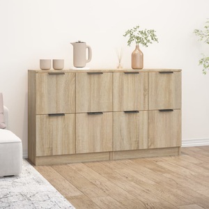 vidaXL, vidaXL Sideboards 2 Stk. Sonoma Eiche 60x30x70 cm Holzwerkstoff