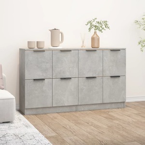 vidaXL, vidaXL Sideboards 2 Stk Betongrau 60x30x70 cm Holzwerkstoff