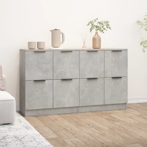 vidaXL, vidaXL Sideboards 2 Stk Betongrau 60x30x70 cm Holzwerkstoff