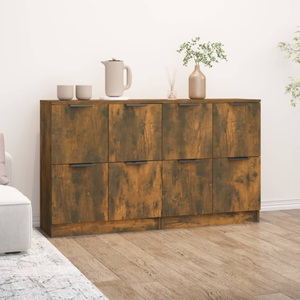 vidaXL, vidaXL Sideboards 2 Stk. Räuchereiche 60x30x70 cm Holzwerkstoff