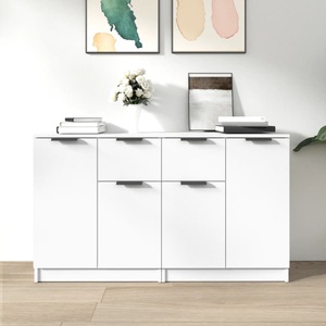 vidaXL, vidaXL Sideboards 2 Stk. Weiß 60x30x70 cm Holzwerkstoff