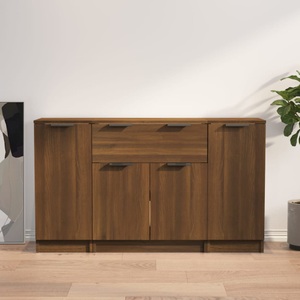 vidaXL, vidaXL Sideboards 3 Stk. Braun Eichen-Optik Holzwerkstoff