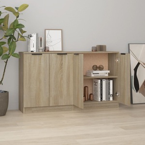vidaXL, vidaXL Sideboards 2 Stk. Sonoma Eiche 60x30x70 cm Holzwerkstoff