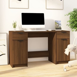 vidaXL, vidaXL Schreibtisch mit Beistellschrank Braun Eichen-Optik