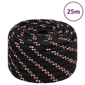 vidaXL, vidaXL Bootsseil Schwarz 20 mm 25 m Polypropylen, vidaXL Bootsseil Schwarz 20 mm 25 m Polypropylen