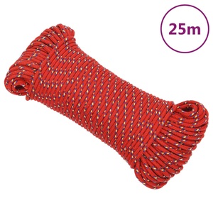 vidaXL, vidaXL Bootsseil Rot 4 mm 25 m Polypropylen, vidaXL Bootsseil Rot 4 mm 25 m Polypropylen